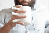 Tea Mug with Fingers, Porcelain Coffee Mug with Fingers, White Ceramic Mug, Quirky Mug